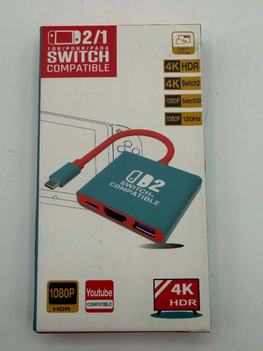 Switch 2 Dock Replacement USB-C Hub 4K HDR TV Adapter HDMI Steam Deck New